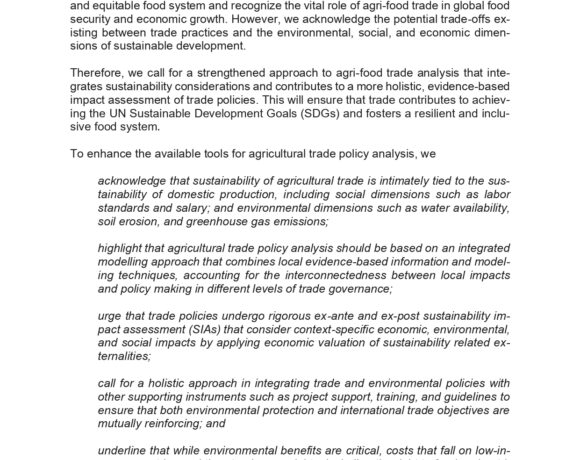 Leveraging Opportunities for Better-Informed and More Sustainable Agricultural Trade Policies Through the Use of Systemic Methods