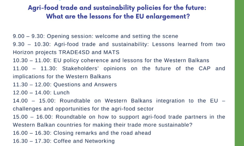 Agri-food trade and sustainability policies for the future: What are the lessons for the EU enlargement? πͺπΊπ± Agri-food trade and sustainability policies for the future: What are the lessons for the EU enlargement? πͺπΊπ±